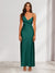 Sheath/Column V-Neck Ruched Ankle-Length Satin Evening Dresses