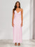 Sheath/Column V-Neck Ruched Ankle-Length Satin Evening Dresses
