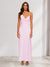 Sheath/Column V-Neck Ruched Ankle-Length Satin Evening Dresses