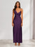 Sheath/Column V-Neck Ruched Ankle-Length Satin Evening Dresses