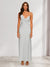 Sheath/Column V-Neck Ruched Ankle-Length Satin Evening Dresses