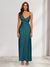 Sheath/Column V-Neck Ruched Ankle-Length Satin Evening Dresses