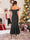 Trumpet/Mermaid Off-the-Shoulder Asymmetrical Christmas Dresses with Sash & Ruffles
