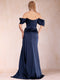 Trumpet/Mermaid Off-the-Shoulder Ruched Mother of the Bride Dresses with Rhinestone