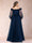 A-Line/Princess Off-the-Shoulder Long Sleeves Plus Size Mother of the Bride Dresses with Split Side