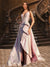A-Line/Princess Deep V-Neck Sleeveless Ruffles Evening Dresses with Side Slit