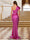 Sheath/Column One-Shoulder Silk Satin Ruched Evening Dresses with Split Side