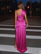 Sheath/Column One-Shoulder Evening Dresses with Split Side & Ruched