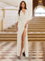 A-Line/Princess Plunging Neck Short Sleeves Sequin Evening Dresses with Split Side