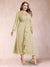 A-Line/Princess Crossover V-Neck Long Sleeves Ruffled Plus Size Evening Dresses