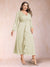 A-Line/Princess Crossover V-Neck Long Sleeves Ruffled Plus Size Evening Dresses