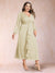 A-Line/Princess Crossover V-Neck Long Sleeves Ruffled Plus Size Evening Dresses
