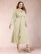 A-Line/Princess Crossover V-Neck Long Sleeves Ruffled Plus Size Evening Dresses