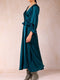 A-Line/Princess V-Neck 3/4 Sleeves Wrap Evening Dresses with Belt