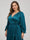 A-Line/Princess V-Neck 3/4 Sleeves Tea-Length Plus Size Mother of the Bride Dresses with Belt