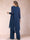Chiffon Scoop Long Sleeves 2 Pieces Pantsuits with Rhinestone & Jacket