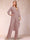 Chiffon Scoop Long Sleeves 2 Pieces Pantsuits with Rhinestone & Jacket