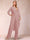 Chiffon Scoop Long Sleeves 2 Pieces Pantsuits with Rhinestone & Jacket