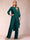 Chiffon Scoop Long Sleeves 2 Pieces Pantsuits with Rhinestone & Jacket