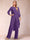 Chiffon Scoop Long Sleeves 2 Pieces Pantsuits with Rhinestone & Jacket