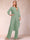 Chiffon Scoop Long Sleeves 2 Pieces Pantsuits with Rhinestone & Jacket