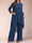 Chiffon Scoop Long Sleeves 2 Pieces Plus Size Pantsuits with Rhinestone & Jacket