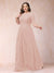 A-Line/Princess Scoop 3/4 Sleeves Plus Size Mother of the Bride Dresses with Applique