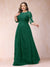 A-Line/Princess Scoop 3/4 Sleeves Plus Size Mother of the Bride Dresses with Applique