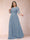 A-Line/Princess Scoop 3/4 Sleeves Plus Size Mother of the Bride Dresses with Applique