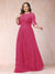 A-Line/Princess Scoop 3/4 Sleeves Plus Size Mother of the Bride Dresses with Applique