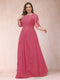 A-Line/Princess Scoop 3/4 Sleeves Plus Size Mother of the Bride Dresses with Applique
