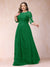 A-Line/Princess Scoop 3/4 Sleeves Plus Size Mother of the Bride Dresses with Applique