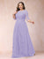 A-Line/Princess Scoop 3/4 Sleeves Plus Size Mother of the Bride Dresses with Applique