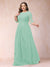 A-Line/Princess Scoop 3/4 Sleeves Plus Size Mother of the Bride Dresses with Applique