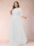 A-Line/Princess Scoop 3/4 Sleeves Plus Size Mother of the Bride Dresses with Applique