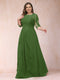 A-Line/Princess Scoop 3/4 Sleeves Plus Size Mother of the Bride Dresses with Applique