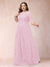 A-Line/Princess Scoop 3/4 Sleeves Plus Size Mother of the Bride Dresses with Applique