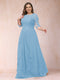 A-Line/Princess Scoop 3/4 Sleeves Plus Size Mother of the Bride Dresses with Applique