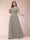 A-Line/Princess Scoop 3/4 Sleeves Plus Size Mother of the Bride Dresses with Applique