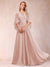 A-Line/Princess V-Neck Half Sleeves Mother of the Bride Dresses with Applique