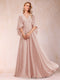 A-Line/Princess V-Neck Half Sleeves Mother of the Bride Dresses with Applique