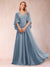 A-Line/Princess V-Neck Half Sleeves Mother of the Bride Dresses with Applique