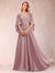 A-Line/Princess V-Neck Half Sleeves Mother of the Bride Dresses with Applique