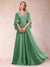 A-Line/Princess V-Neck Half Sleeves Mother of the Bride Dresses with Applique