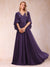 A-Line/Princess V-Neck Half Sleeves Mother of the Bride Dresses with Applique