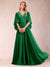 A-Line/Princess V-Neck Half Sleeves Mother of the Bride Dresses with Applique