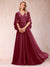 A-Line/Princess V-Neck Half Sleeves Mother of the Bride Dresses with Applique