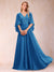 A-Line/Princess V-Neck Half Sleeves Mother of the Bride Dresses with Applique