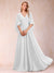 A-Line/Princess V-Neck Half Sleeves Mother of the Bride Dresses with Applique