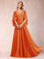 A-Line/Princess V-Neck Half Sleeves Mother of the Bride Dresses with Applique